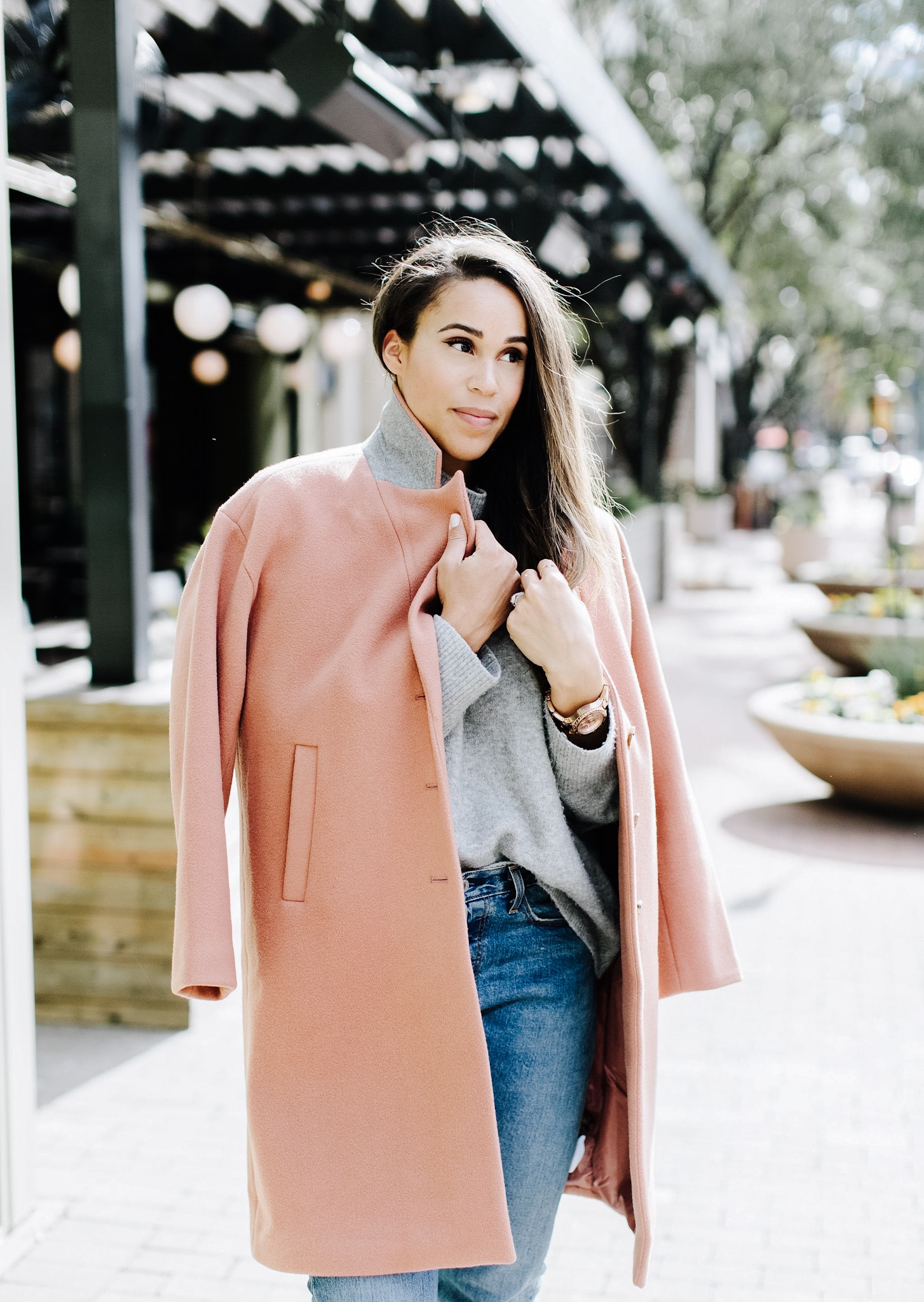 pink coat fashionable capsule wardrobe for spring